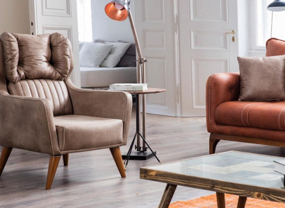 Country house style armchair wing chair relax TV single seater sofa couch